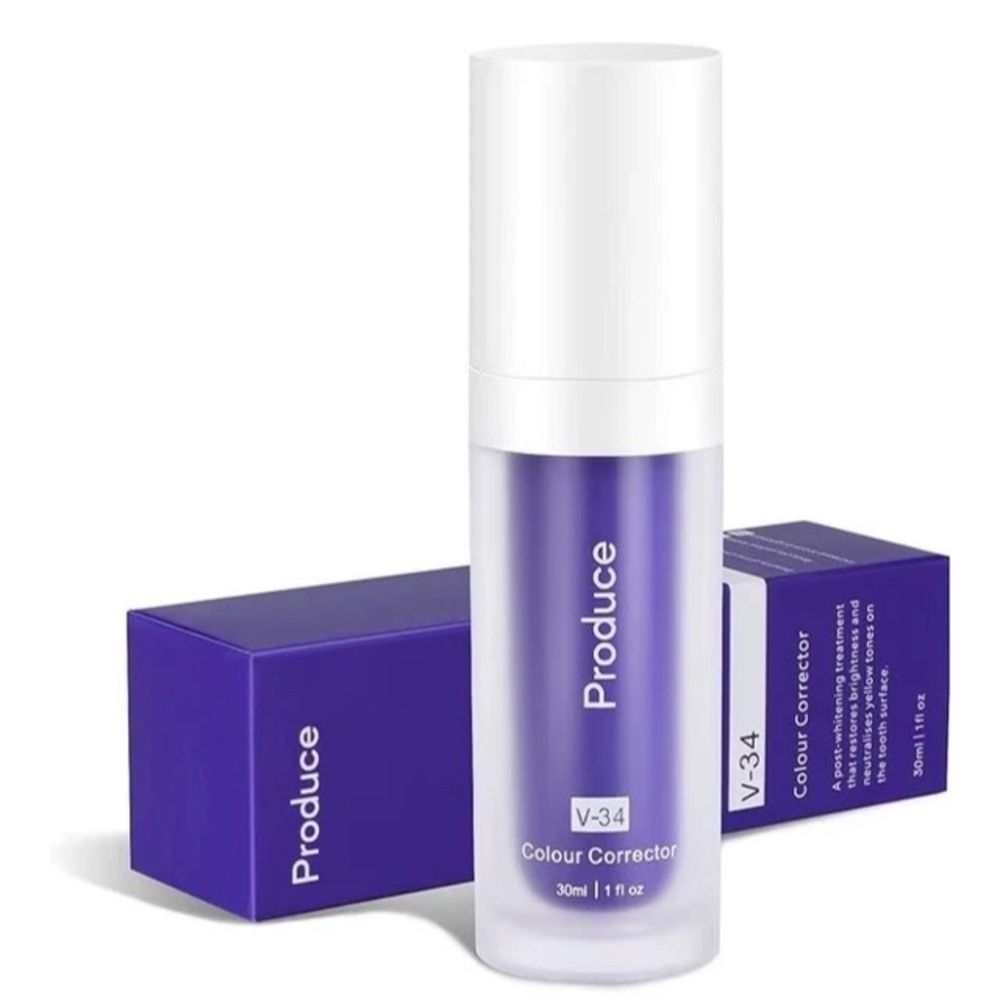 Produce Colour Corrector Serum Teeth Whitening Brightening Purple Toothpaste
